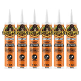 Gorilla Heavy Duty Construction Adhesive, White Glue, 9 Ounce Cartridge (Pack of 6) - Gap Filling and Waterproof