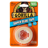 Gorilla Super Glue Tape, Multi-Purpose, Permanent, Double Sided, High Tack, 5/8in x 20ft, Clear (Pack of 6)