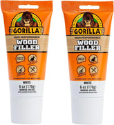 Gorilla All Purpose Wood Filler, White Wood Filler, 6 Ounce Tube (Pack of 2) - Water Resistant for Indoor or Outdoor Projects and Repairs