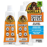 Gorilla 100% Silicone Caulk, Waterproof Sealant, 2.8oz Squeeze Tube (Pack of 2) – White -10 Year Mold Resistant Kitchen, Window, Bath, Marine, Door and More