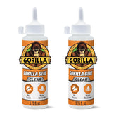 Gorilla Clear Glue, 5.75 Ounce Bottle (Pack of 2) - Crystal Clear, All Purpose, and Water Resistant