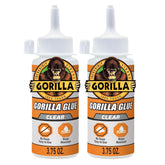 Gorilla Clear Glue, 3.75 Ounce Bottle (Pack of 2) - Crystal Clear, All Purpose, and Water Resistant