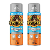 Gorilla Waterproofing Spray Clear, Flexible Rubberized Sealant Coating, Paintable UV Resistant, Seals Water Air Moisture, 14 oz (Pack of 2), for Roofs Gutters Skylights RVs Windows & More