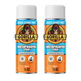 Gorilla Waterproofing Spray White, Flexible Rubberized Sealant Coating, Paintable UV Resistant, Seals Water Air Moisture, 16 oz (Pack of 2), for Roofs Gutters Skylights RVs Windows & More