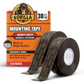 Gorilla Heavy Duty Double Sided Mounting Tape, 1" x 120" (Pack of 2) Holds up to 30lbs, Industrial Strength Adhesive for Homework Stations, Classroom Setup & Student Projects, Indoor & Outdoor
