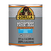 Gorilla Patch & Seal Liquid Rubber Waterproof Sealant, Crystal Clear, 32 Ounce (Pack of 1) - Seals Out Water, Air, and Moisture