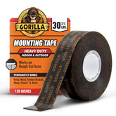 Gorilla Heavy Duty Double Sided Mounting Tape, 1" x 120" (Pack of 1) Holds up to 30lbs, Industrial Strength Adhesive for Homework Stations, Classroom Setup & Student Projects, Indoor & Outdoor
