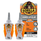 Gorilla Glue Micro Precise Clear Glue, 5 Gram (Pack of 2) - Crystal Clear, All Purpose, and Water Resistant