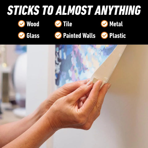 Gorilla Removable Mounting Putty Reusable & Repositionable Adhesive 84 Count Pre-Cut Squares (Pack of 3) Holds 2 lbs Back to School Supplies for Teachers Students Parents, Indoor Outdoor