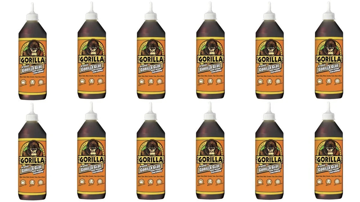 Gorilla Original Waterproof Polyurethane Glue, 36 ounce Bottle, Brown, (Pack of 12)