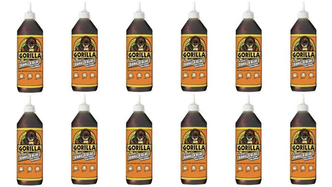 Gorilla Original Waterproof Polyurethane Glue, 36 ounce Bottle, Brown, (Pack of 12)