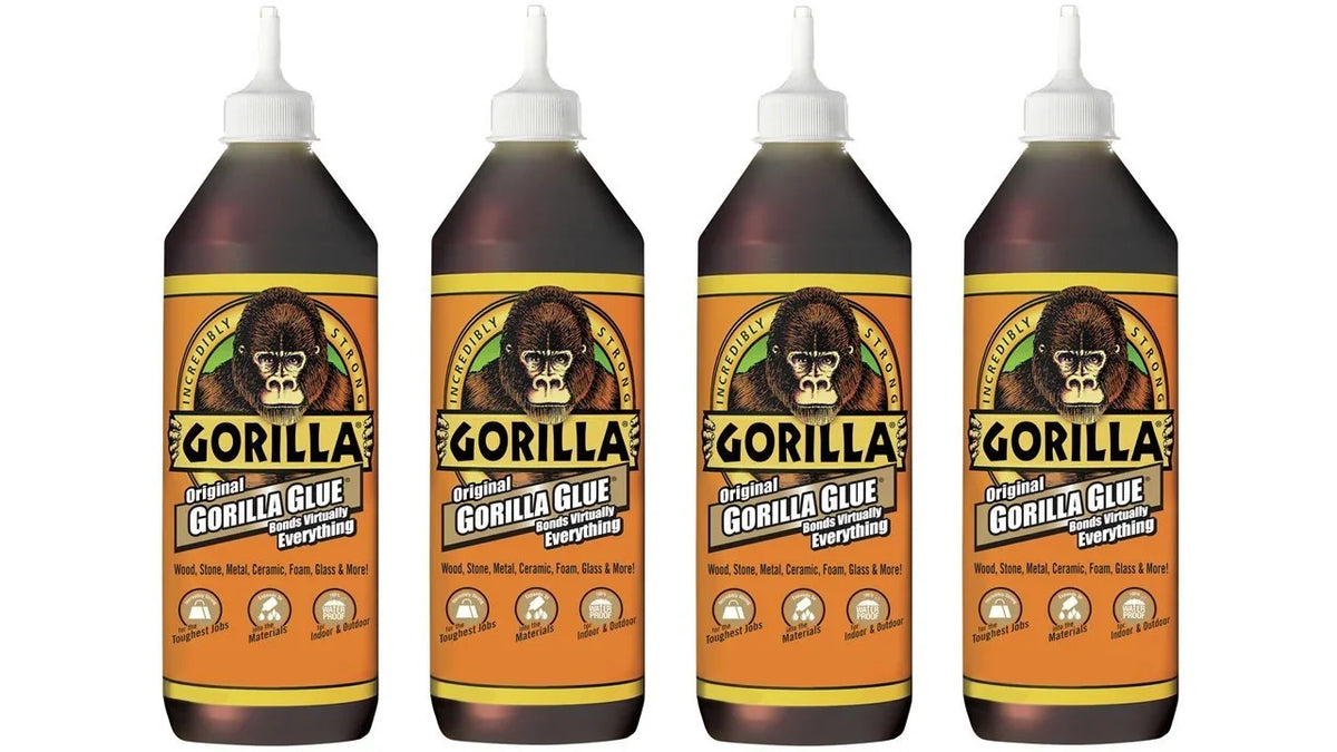 Gorilla Original Waterproof Polyurethane Glue, 36 ounce Bottle, Brown, (Pack of 4)