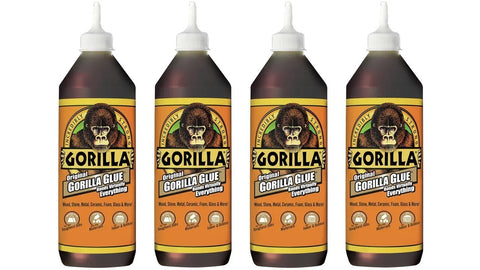 Gorilla Original Waterproof Polyurethane Glue, 36 ounce Bottle, Brown, (Pack of 4)