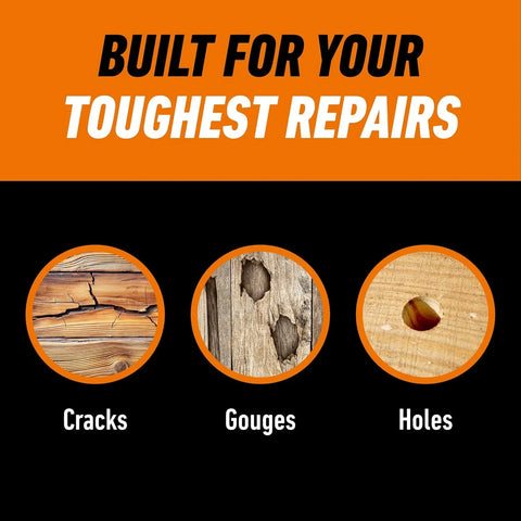 Gorilla All Purpose Wood Filler, White, Wood Filler, 6 Ounce Tube (Pack of 1) - Water Resistant for Indoor or Outdoor Projects and Repairs