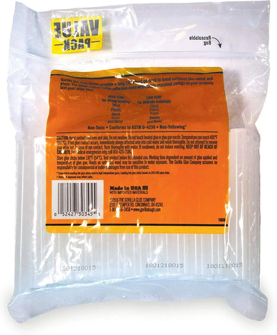 Gorilla Hot Glue Sticks, Clear Glue, Mini Size 4" Long x 0.27" Diameter, 75 Count (Pack of 2) - Safe for All Temperatures with Extended Working Time