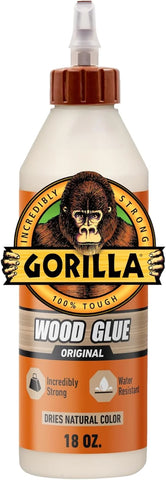 Gorilla Wood Glue, 18 Ounce Bottle, Natural Wood Color, (Pack of 1)