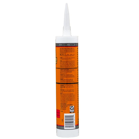 Gorilla 100% Silicone Caulk Kitchen & Bath Sealant, Mold Resistant, 10 oz. Cartridge, Clear