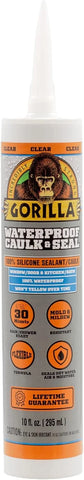 Gorilla Clear 100 Percent Silicone Sealant Caulk and Newborn 189D Drip Free Caulking Gun