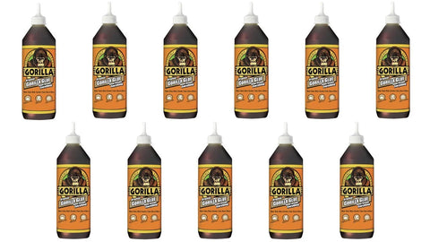 Gorilla Original Waterproof Polyurethane Glue, 36 ounce Bottle, Brown, (Pack of 11)