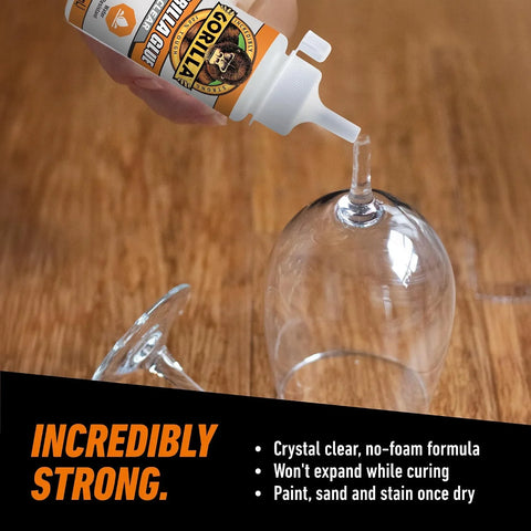 Gorilla Clear Glue, 3.75 Ounce Bottle (Pack of 1) - Crystal Clear, All Purpose, and Water Resistant