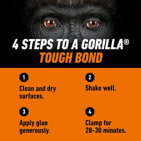 Gorilla Wood Glue Ultimate, Waterproof High‑Strength Wood Glue, Natural Dry Finish, 1 Gallon
