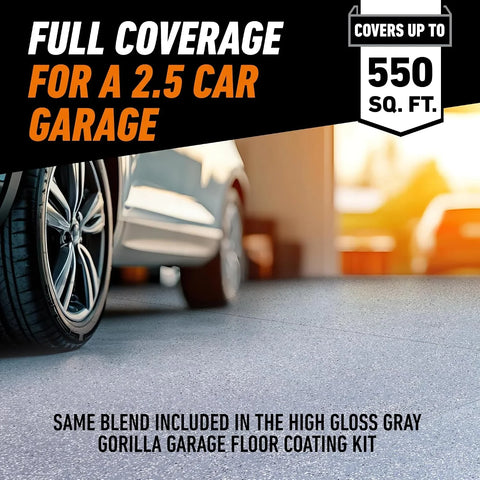 Gorilla Garage Floor Coating Decorative Flakes – Gray, Black & White Blend – Matches High-Gloss Gray Kit – Hides Dirt & Imperfections – Use with Epoxy or Concrete Coatings – Covers up to 550 sq. ft.