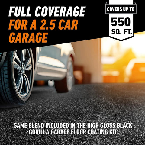 Gorilla Garage Floor Coating Decorative Flakes – Metallic Black Blend – Matches High-Gloss Black Kit – Hides Dirt & Imperfections – Use with Epoxy or Concrete Coatings – Covers up to 550 sq. ft.