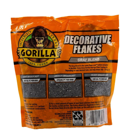 Gorilla Garage Floor Coating Decorative Flakes – Gray, Black & White Blend – Matches High-Gloss Gray Kit – Hides Dirt & Imperfections – Use with Epoxy or Concrete Coatings – Covers up to 550 sq. ft.