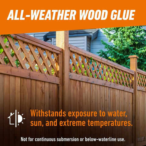 Gorilla Wood Glue Ultimate, Waterproof High‑Strength Wood Glue, Natural Dry Finish, 1 Gallon