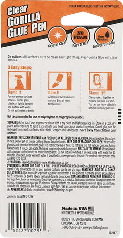 Gorilla Clear Glue Pen, 0.75 Ounce, (Pack of 6)