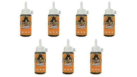 Gorilla Original Waterproof Polyurethane Glue, 4 ounce Bottle, Brown, (Pack of 7)