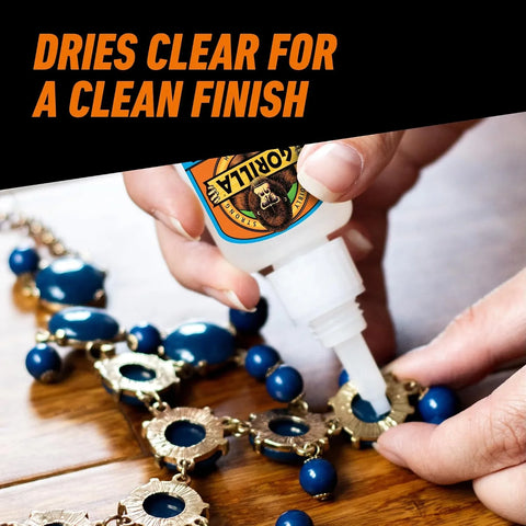 Gorilla Super Glue Value Size, Fast‑Setting Strong Bond, Impact‑Tough Formula Clear, 28 Grams