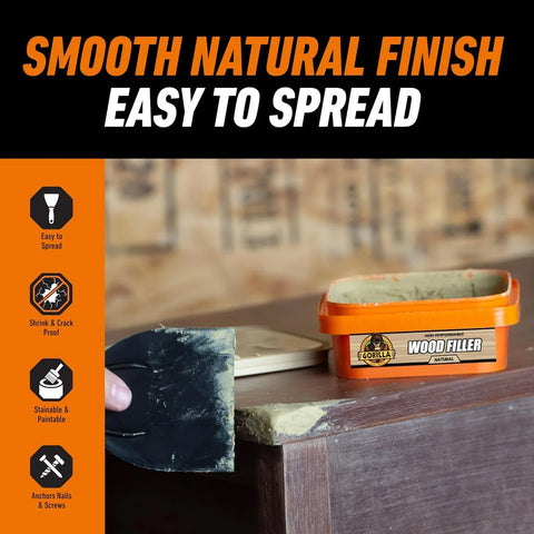 Gorilla All Purpose Wood Filler Wood Repair Kit with Putty Knife and Sanding Block