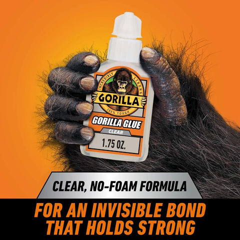 Gorilla Clear Glue, 1.75 Ounce Bottle (Pack of 2) - Crystal Clear, All Purpose, and Water Resistant
