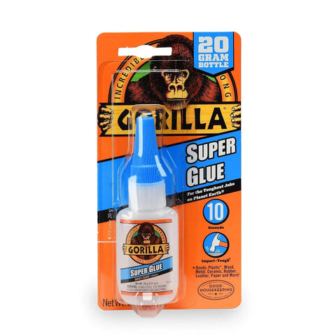 Gorilla Super Glue, Clear Glue, 20 Gram (Pack of 10) - All Purpose and Fast Setting for Projects and Repairs