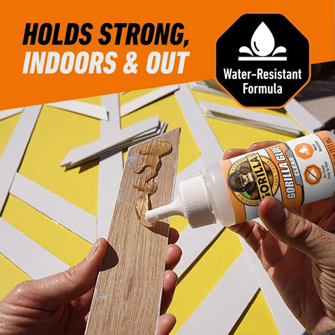 Gorilla Clear Glue, 3.75 Ounce Bottle (Pack of 2) - Crystal Clear, All Purpose, and Water Resistant