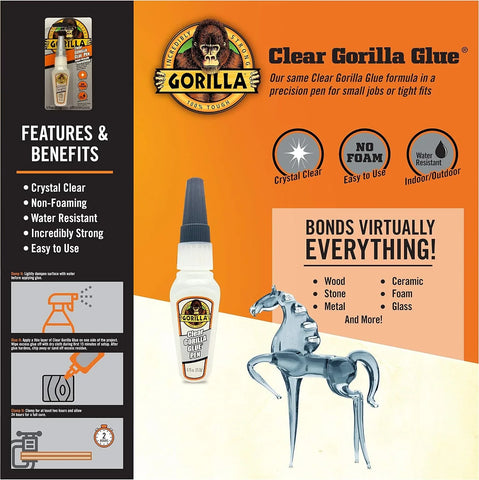 Gorilla Clear Glue Pen, 0.75 Ounce, (Pack of 1)
