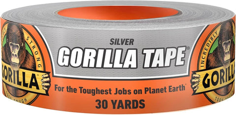 Gorilla Tape, 1.88 in x 30 yd, Silver (Pack of 1) - Duct, Utility, Triple Layer Strength, Indoor & Outdoor, Weather Resistant Shell