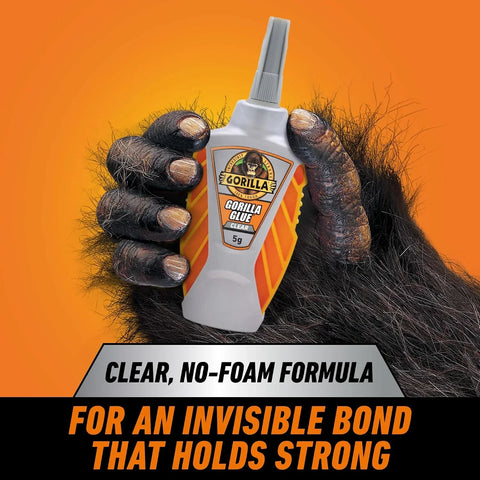 Gorilla Glue Micro Precise Clear Glue, 5 Gram (Pack of 2) - Crystal Clear, All Purpose, and Water Resistant