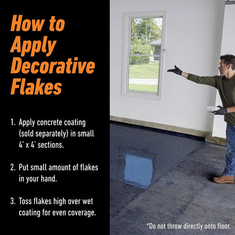 Gorilla Garage Floor Coating Decorative Flakes – Metallic Black Blend – Matches High-Gloss Black Kit – Hides Dirt & Imperfections – Use with Epoxy or Concrete Coatings – Covers up to 550 sq. ft.