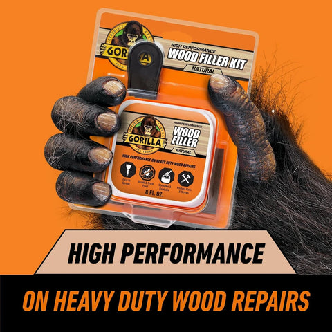 Gorilla All Purpose Wood Filler Wood Repair Kit with Putty Knife and Sanding Block