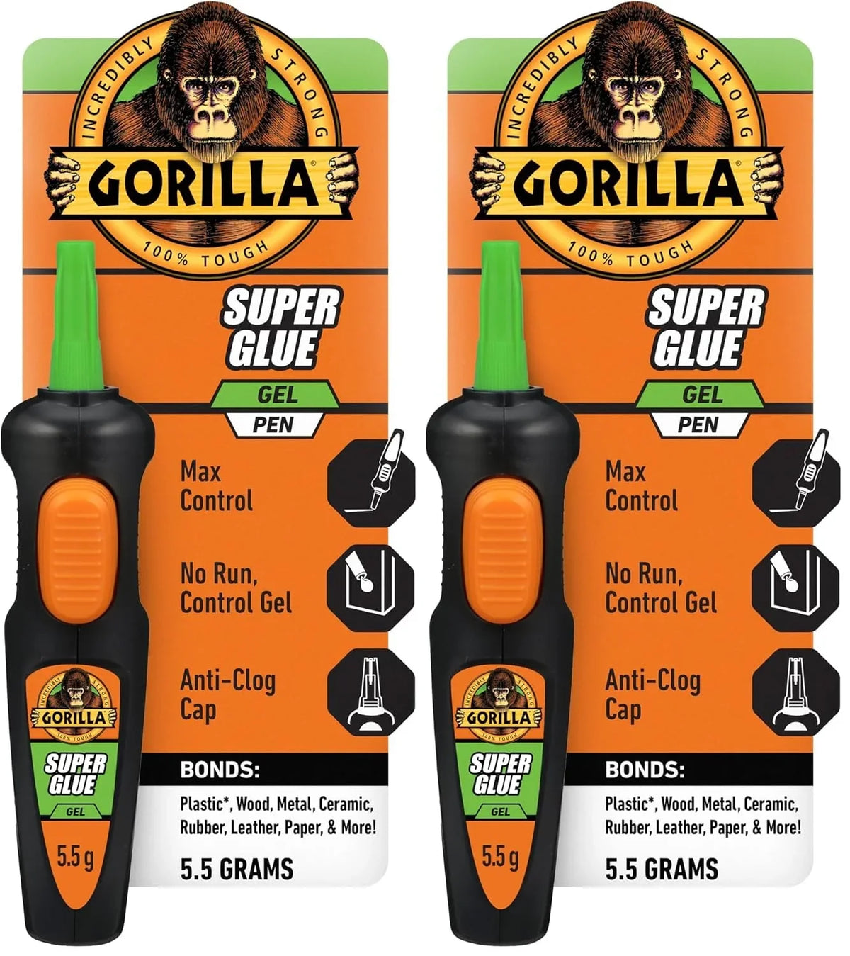 Gorilla Super Glue Gel Pen, 5.5 Gram (Pack of 2)