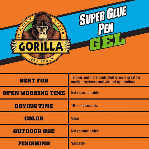 Gorilla Super Glue Gel Pen, 5.5 Gram (Pack of 1)